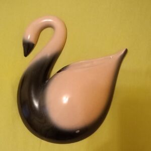 Vintage Pink And Black Swan Wall Pocket❤️